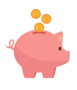 Less Costly; Adding money into your piggy bank